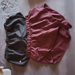 x2 Lululemon Back in Action shorts